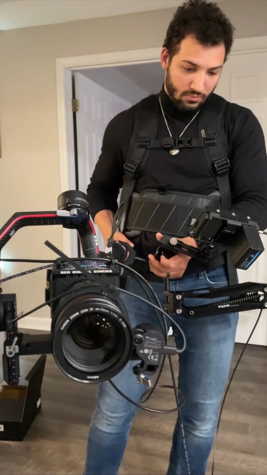 Cinema-grade camera gear ready for a shoot