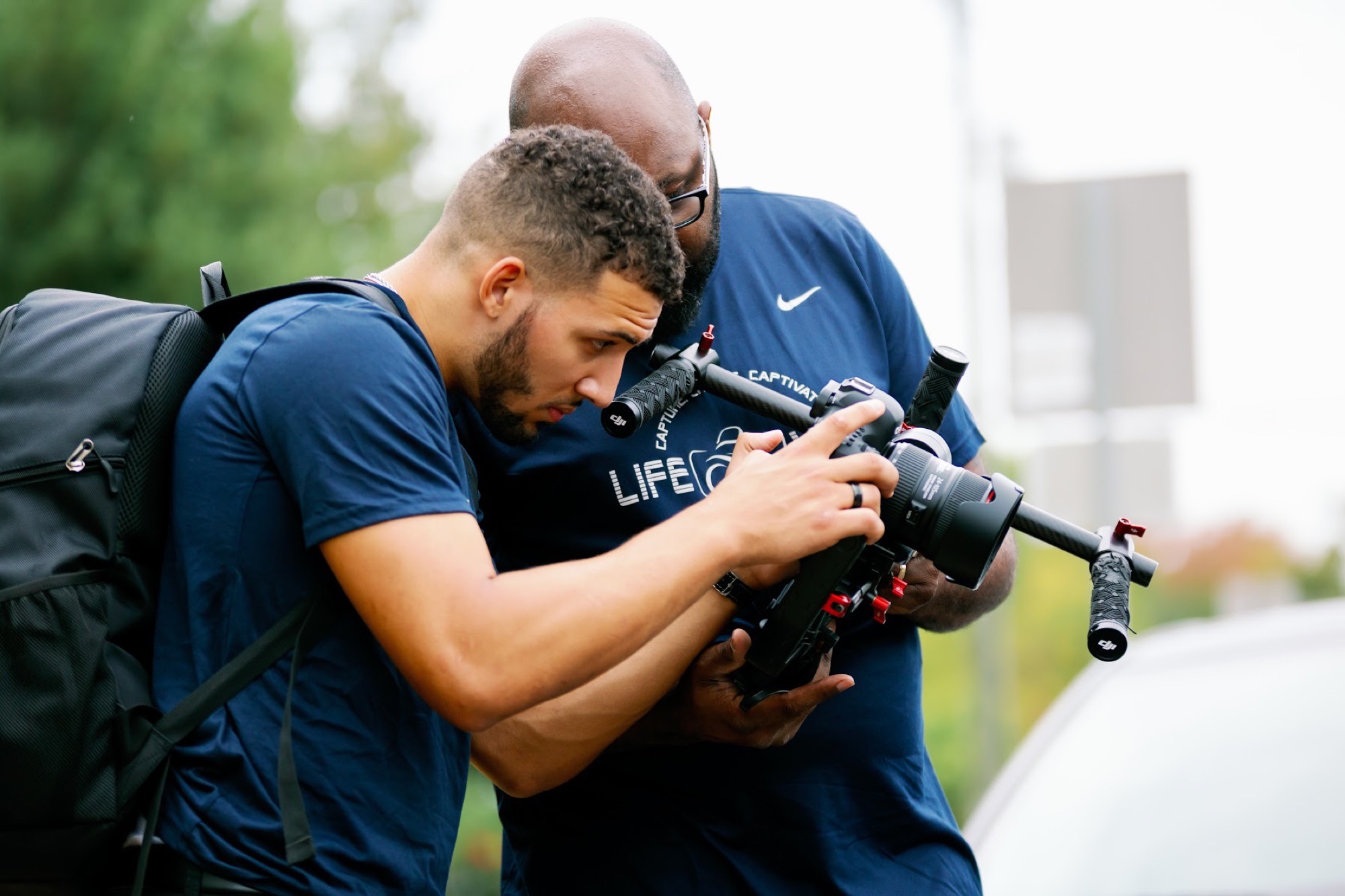 Frame + Focus filming on a stabilized camera rig outdoors